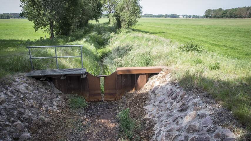 Drooggevallen beek tijdens droogte van 2020