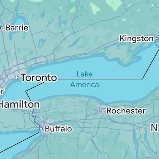 Google Maps verandert naam Ontariomeer voor gebruikers VS in Amerikameer