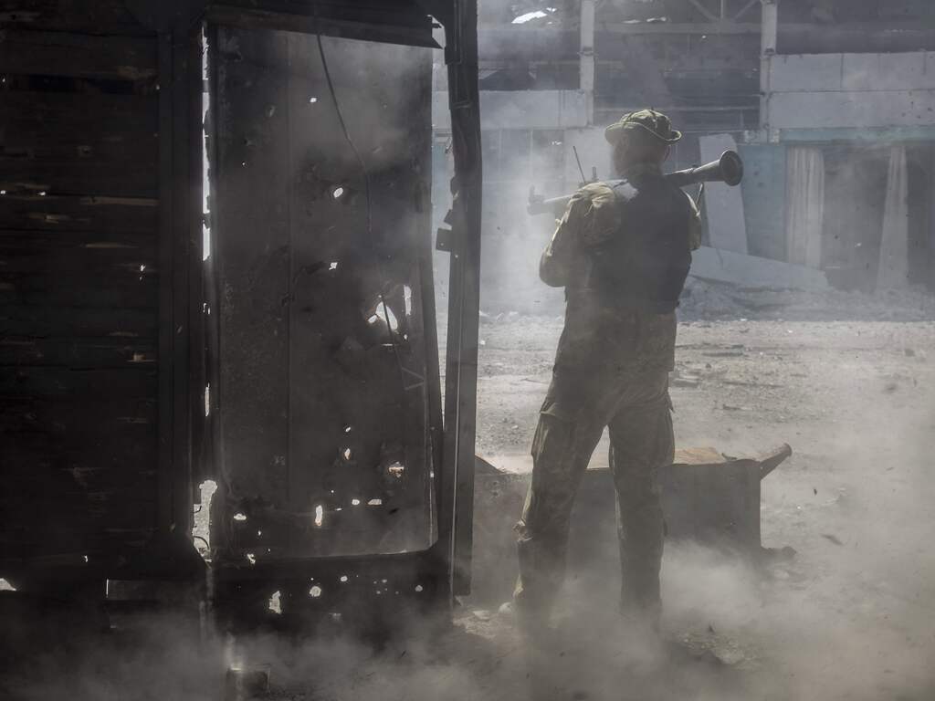 Oekraïense militairen nabij Severodonetsk