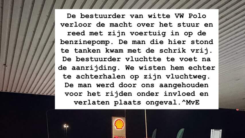 Foto bij Beschonken bestuurder ramt tankstation in Etten-Leur, man kan net wegspringen