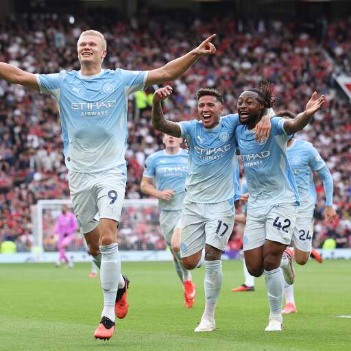 Illustratie bij: Haaland bezorgt tiental Manchester City nipte zege in derby tegen United