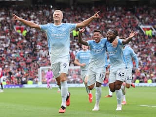 Haaland bezorgt tiental Manchester City nipte zege in derby tegen United