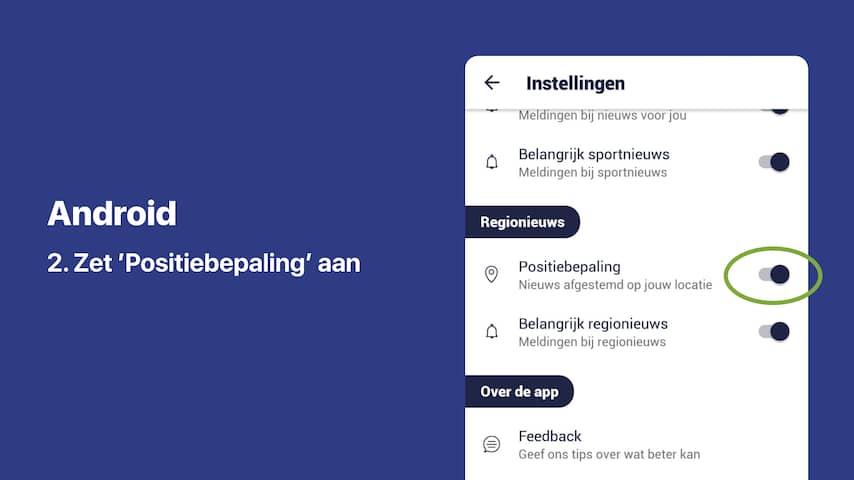 Deel op Android je locatie in de NU.nl-app en ontvang de