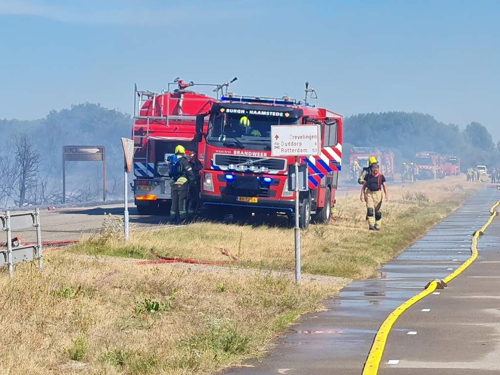 Brand in duingebied bij Brouwersdam