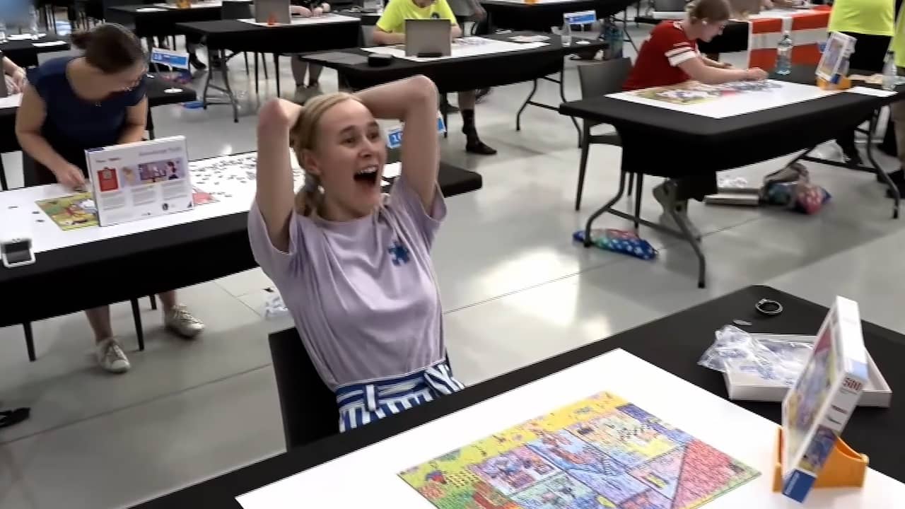 Foto bij Video | Nederlandse is de snelste op WK legpuzzelen in Spanje