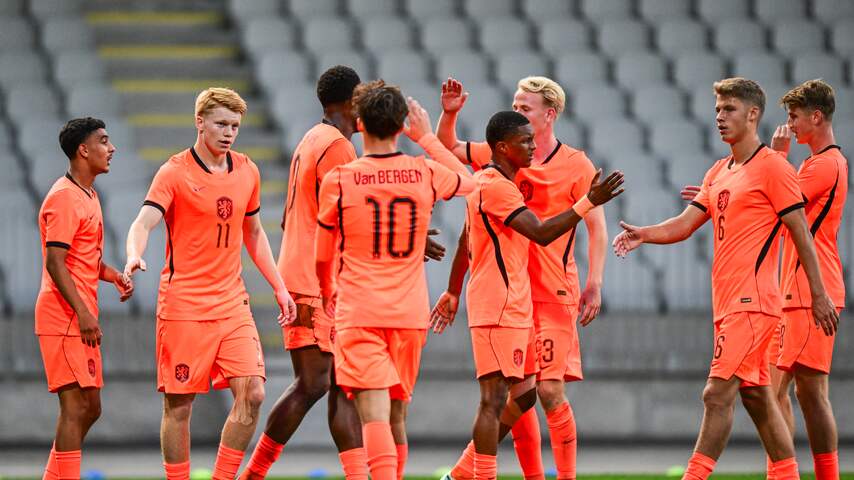 Foto bij Jong Oranje klopt Slovenië en moet hopen op hulp Noren met oog op play-offs EK