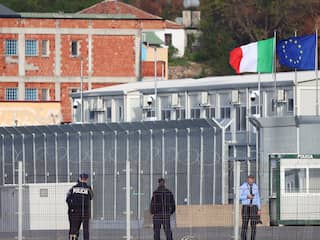 Zwerfhonden opgevangen in leegstaand Italiaans migrantenkamp in Albanië