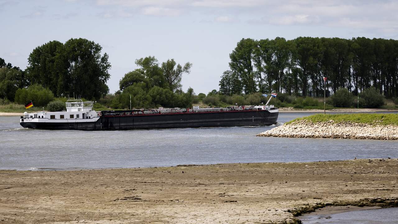 Foto bij Droogte zorgt voor flinke terugval in goederenvervoer over Nederlandse rivieren