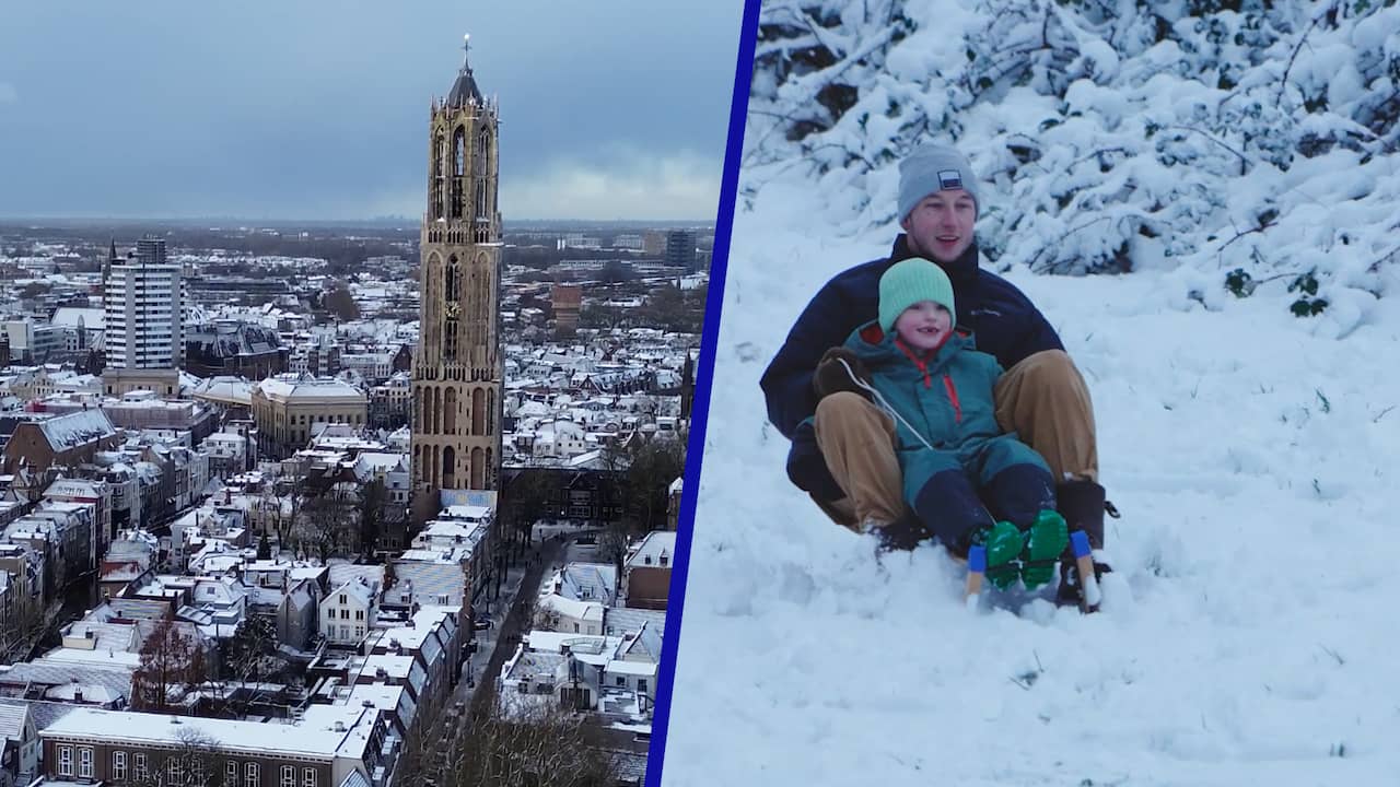 Video | Drone filmt winters Utrecht onder witte laag sneeuw