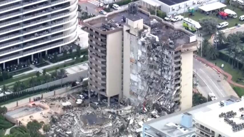 Luchtbeelden tonen reddingsactie in Miami na instorten gebouw