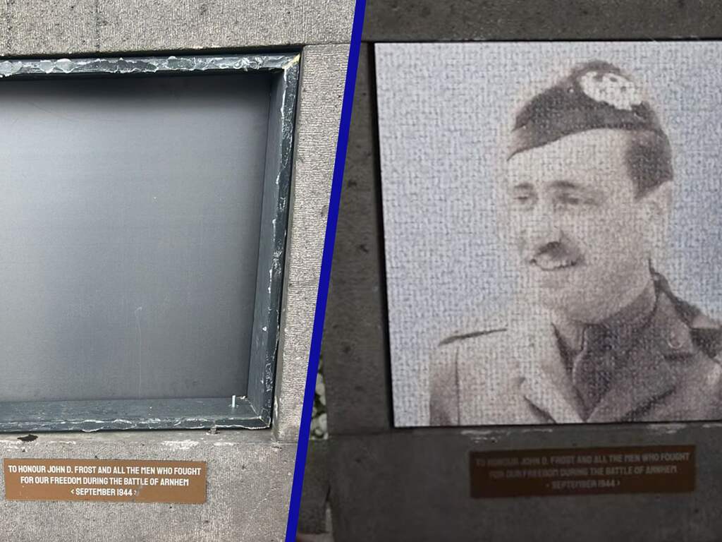 Nieuwe plaquette bij oorlogsmonument Slag om Arnhem vernield
