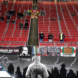 Twee weken na het vuurwerk blijft de F-side leeg en roept de Eredivisie om hulp