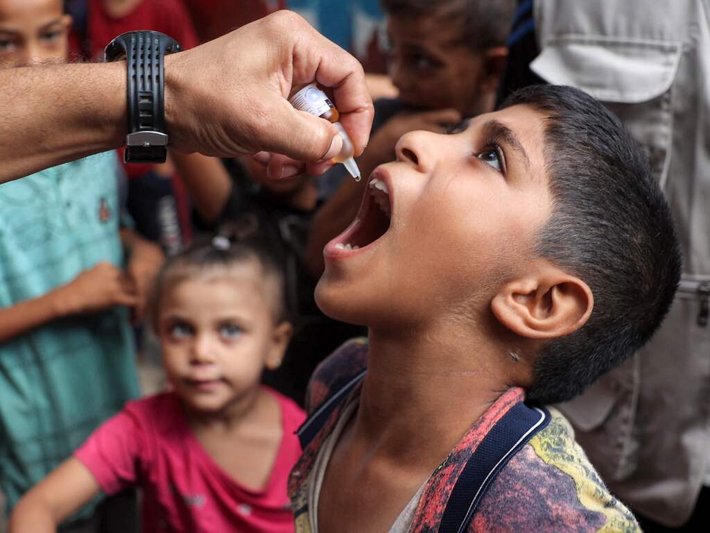 UNICEF kondigt tweede vaccinatieronde tegen polio in Gaza aan