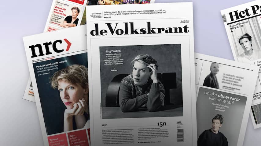 Foto bij Nederlandse kranten eren overleden Paulien Cornelisse met foto op voorpagina