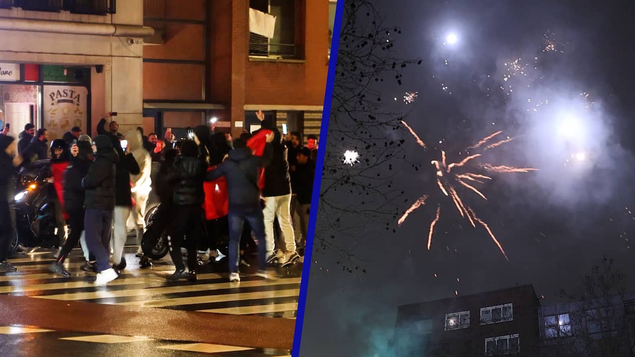 Video | Uitzinnige fans vieren winst Marokko in Amsterdam en Den Haag