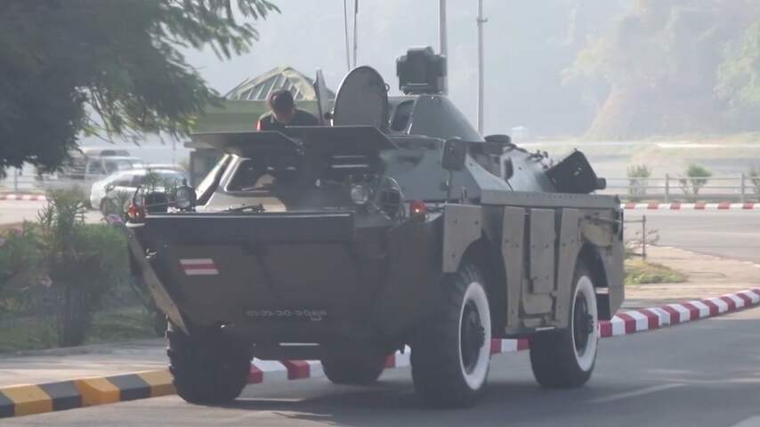 Veel militairen op straat in Myanmar na staatsgreep