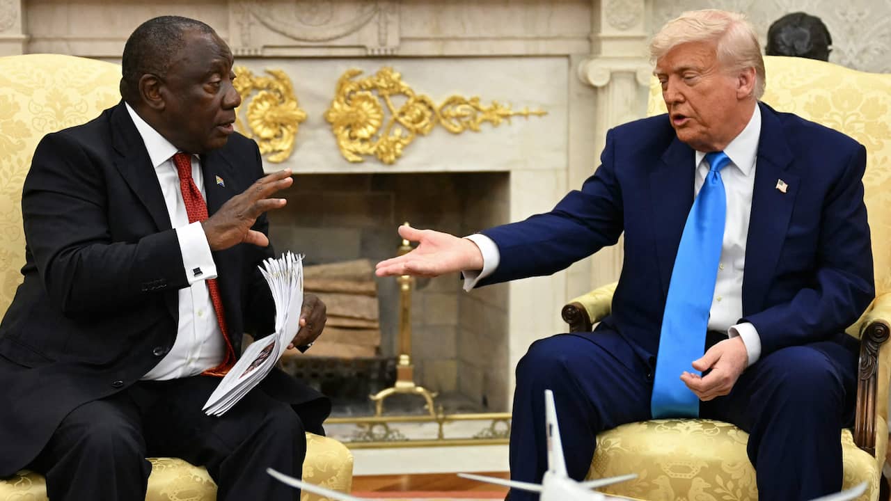 Trump overvalt Zuid-Afrikaanse president met omstreden video in Witte Huis | Amerikaanse politiek | NU.nl
