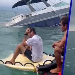 Video | Man in tranen bij zinken van luxe jacht voor Mexicaanse kust