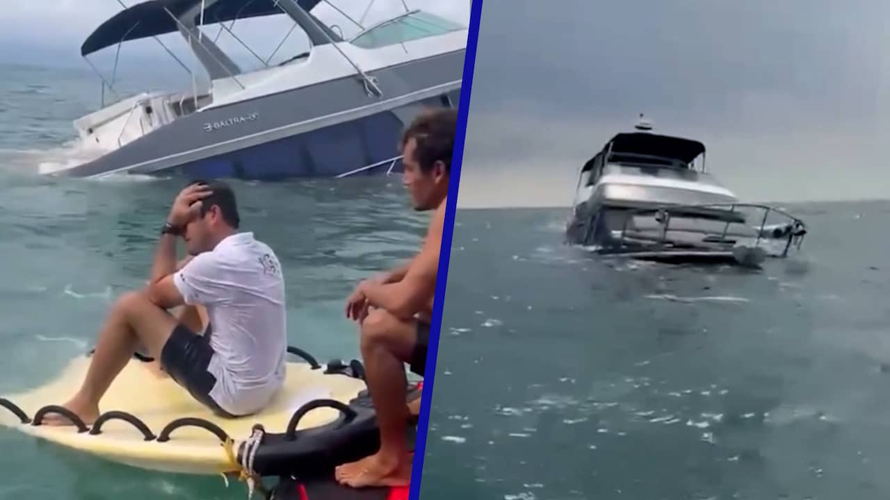 Foto bij Video | Man in tranen bij zinken van luxe jacht voor Mexicaanse kust