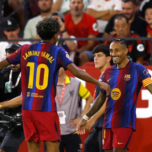 Illustratie bij: FC Barcelona blijft foutloos dankzij hattrick Raphinha, Noslin scoort bij zege Lazio