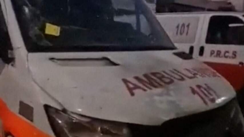 Omstander filmt bloederige ambulance na aanval op konvooi Gaza