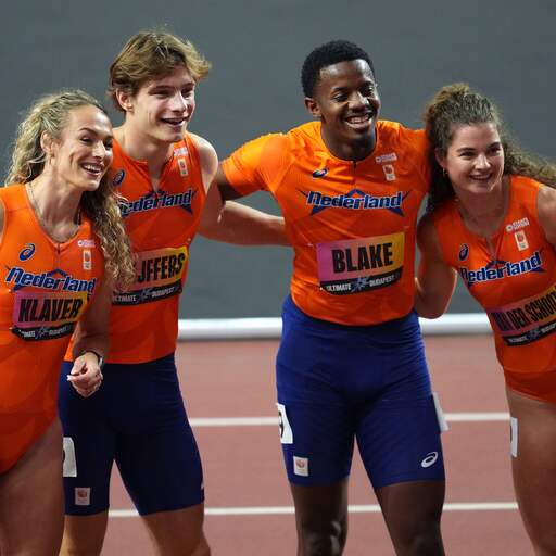 Illustratie bij: Klaver, Phijffers, Blake en Van der Schoot derde op 4x400 Ultimate Championship