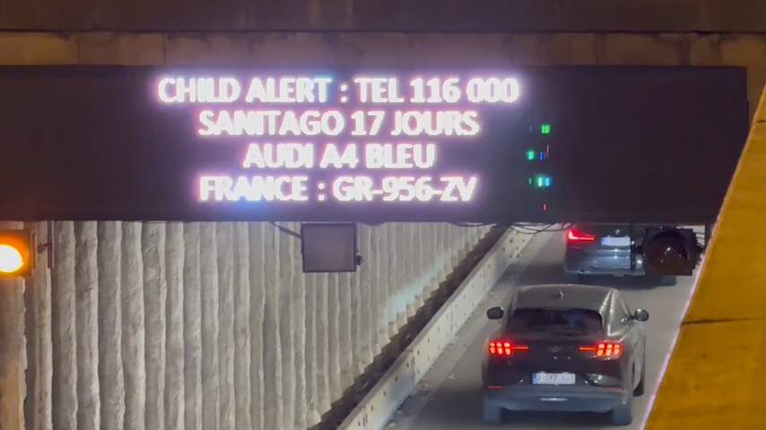Belgische politie zoekt via borden boven snelweg naar meegenomen baby
