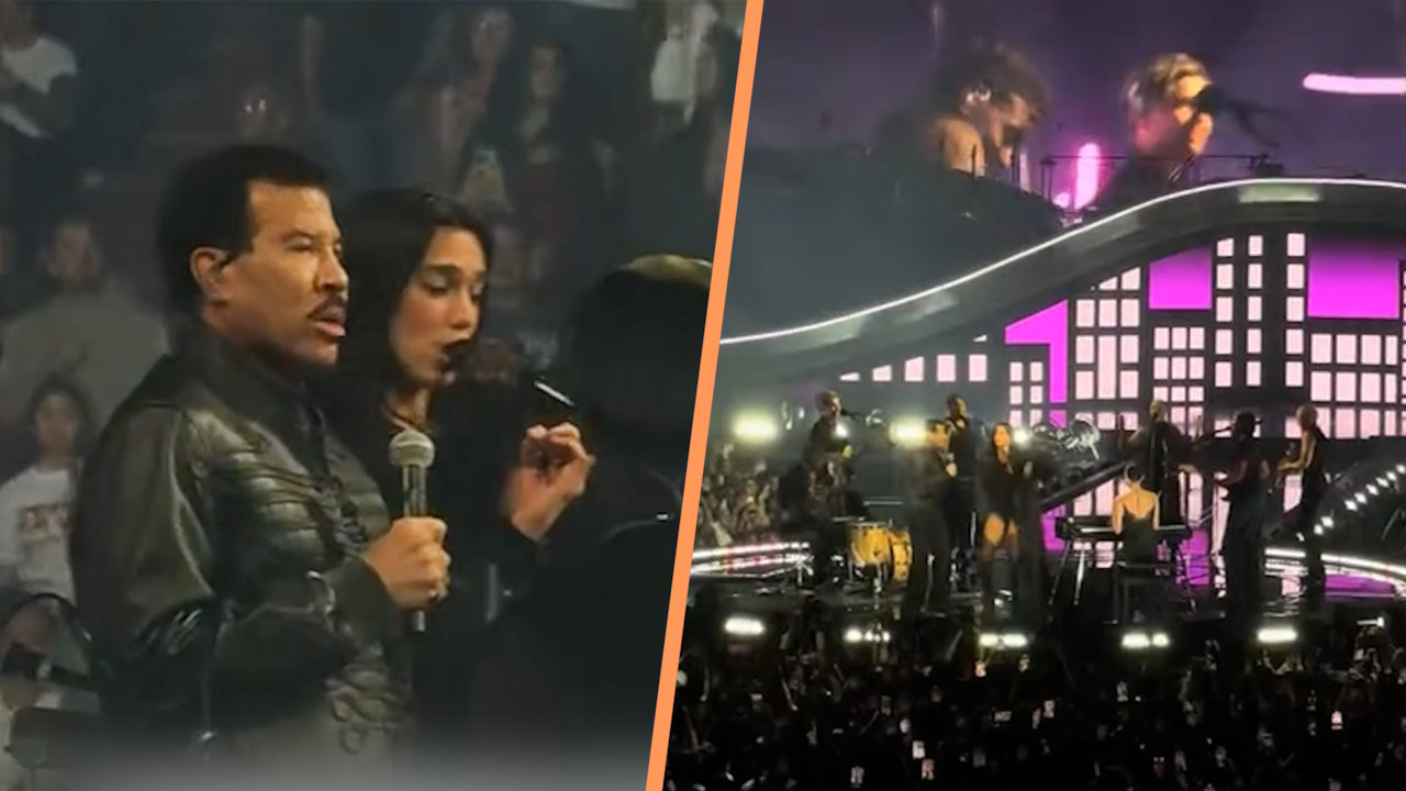 Dua Lipa haalt Lionel Richie op podium in Los Angeles