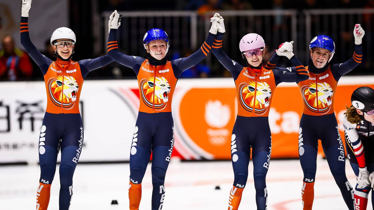 Shorttracksters bezorgen Oranje eindelijk succes in Dordrecht: zege op aflossing