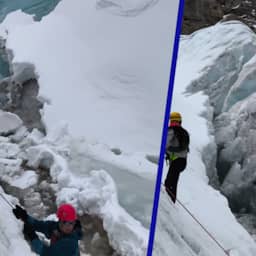 Video | Stuk gletsjer stort in meer tijdens oefening van reddingswerkers