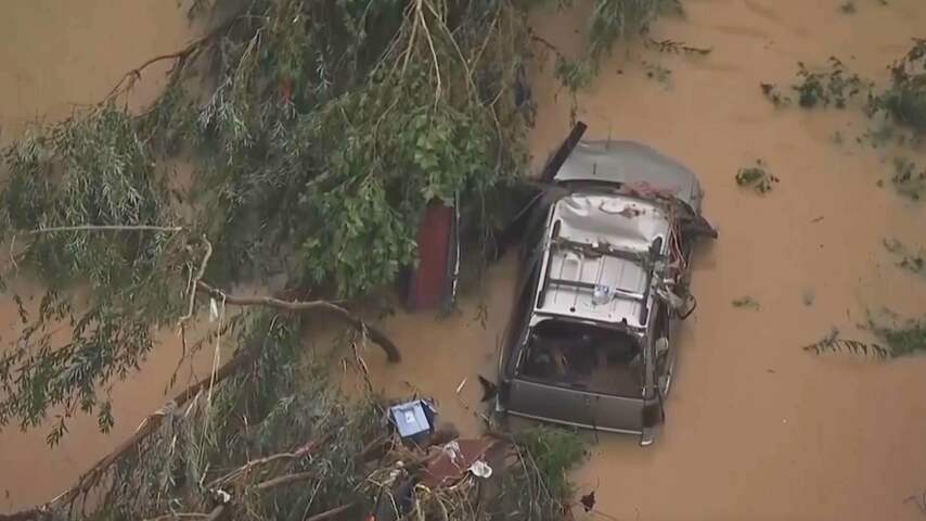 Luchtbeelden tonen ravage in Tennessee door overstromingen
