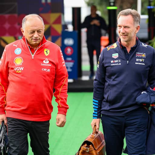 Illustratie bij: Ferrari-teambaas Vasseur baalt van onrust door Horner: 'Hij zoekt een baan'