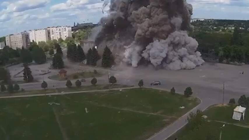 Projectiel treft cultureel centrum in Oost-Oekraïne