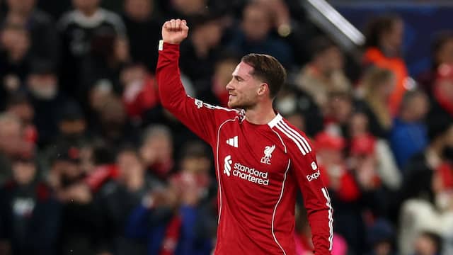 Mac Allister kopt raak voor Liverpool uit vrije trap tegen Real Madrid