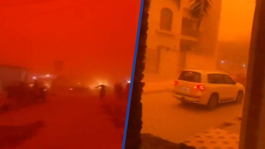 Zware zandstorm kleurt Irak oranje en beperkt het zicht