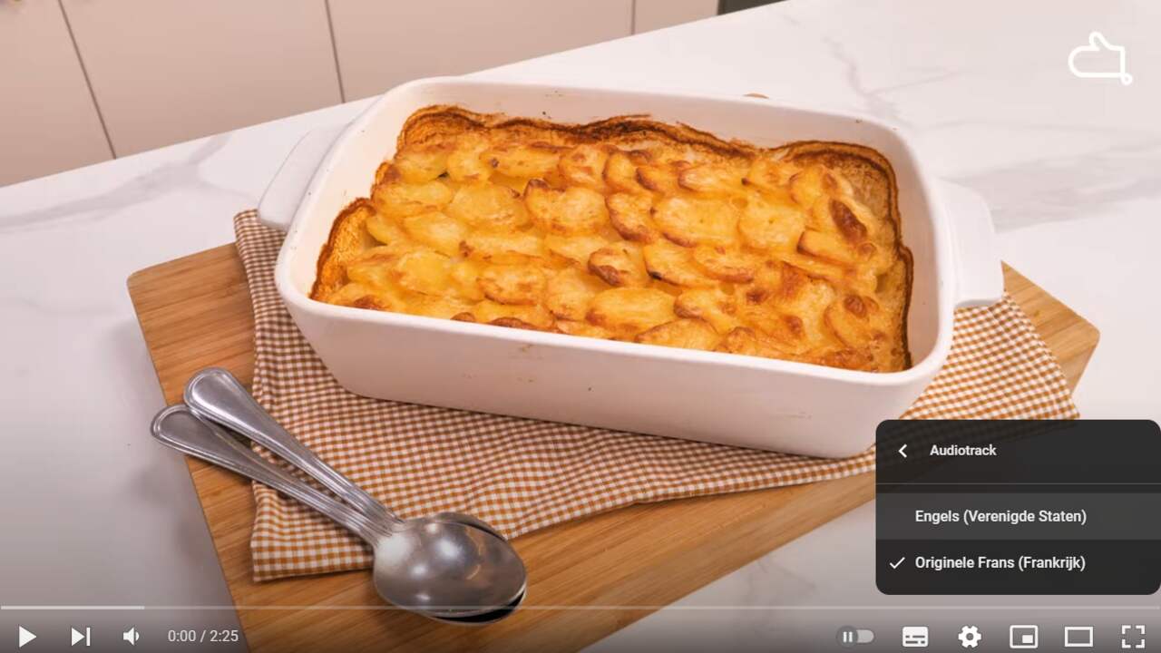 Een voorbeeld van een Franse video die met deze functie naar het Engels