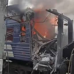 Russische drone verwoest Oekraïense trein en verwondt tientallen passagiers
