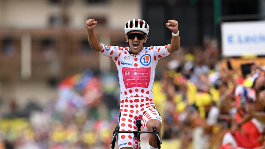 Carapaz wint koninginnenrit Tour na missers Kuss, vijfde eindzege Pogacar nabij
