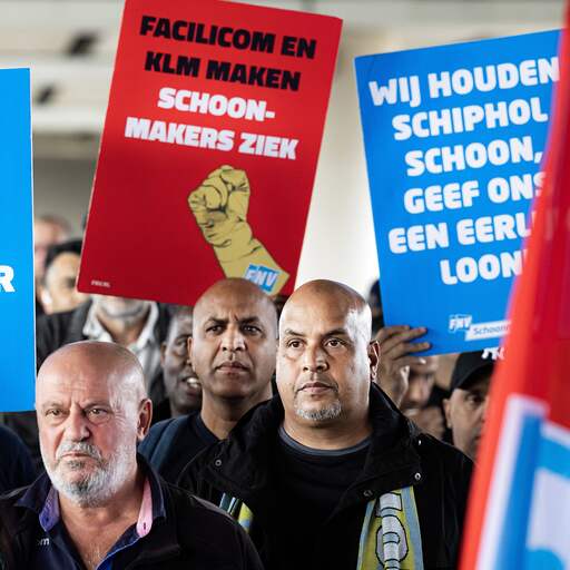Illustratie bij: Schoonmakers staken voor tweede dag, Schiphol en stations merken nog weinig