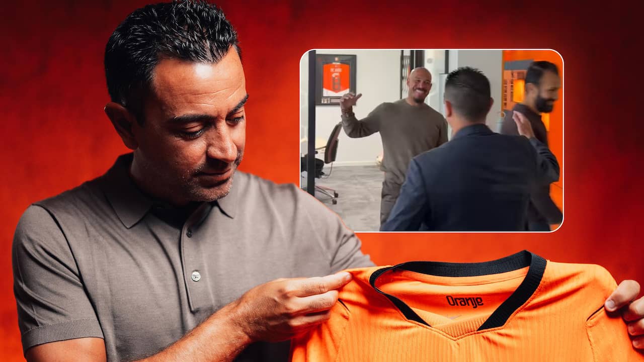 Xavi spreekt eerste woordje Nederlands op eerste werkdag als bondscoach in Zeist