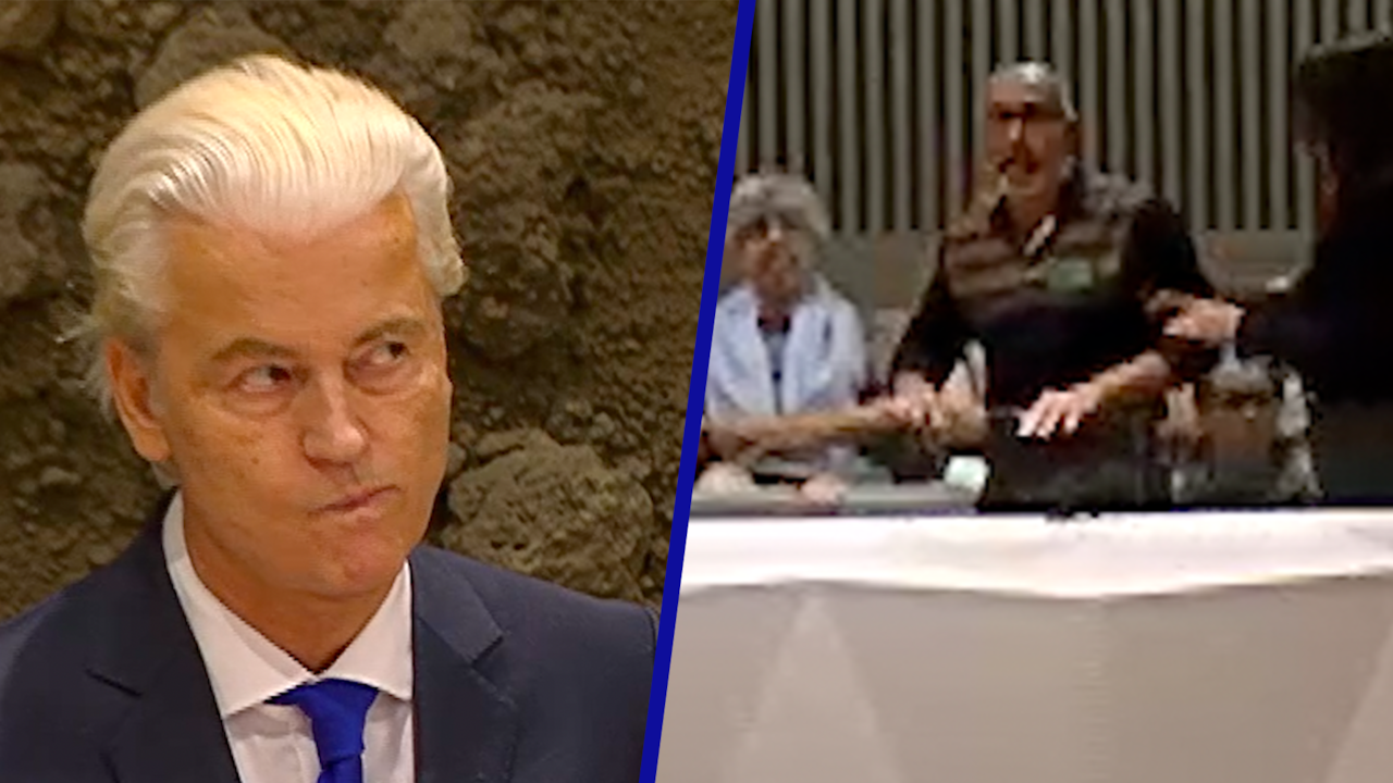 Foto bij Video | Pro-Palestijnse demonstranten schreeuwen door Wilders vanaf tribune