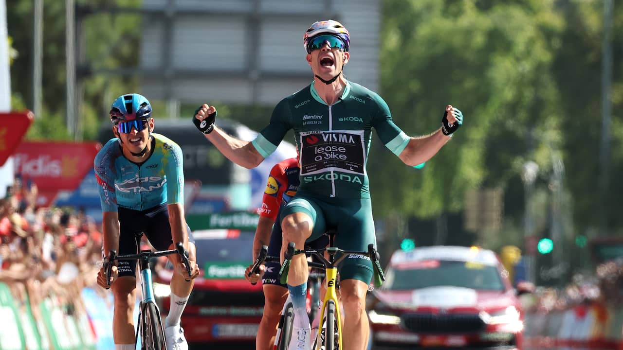 Van Aert boekt zijn tweede dagzege in Vuelta na ingekorte rit door bloedhitte