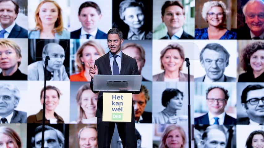Foto bij Jetten van podium gehaald tijdens speech die werd verstoord door demonstranten