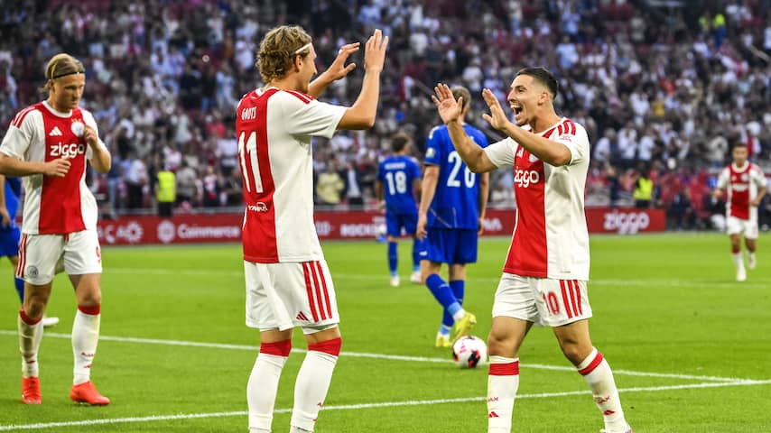 Ajax boekt dankzij hattrick Gloukh simpele zege in voorronde Conference League