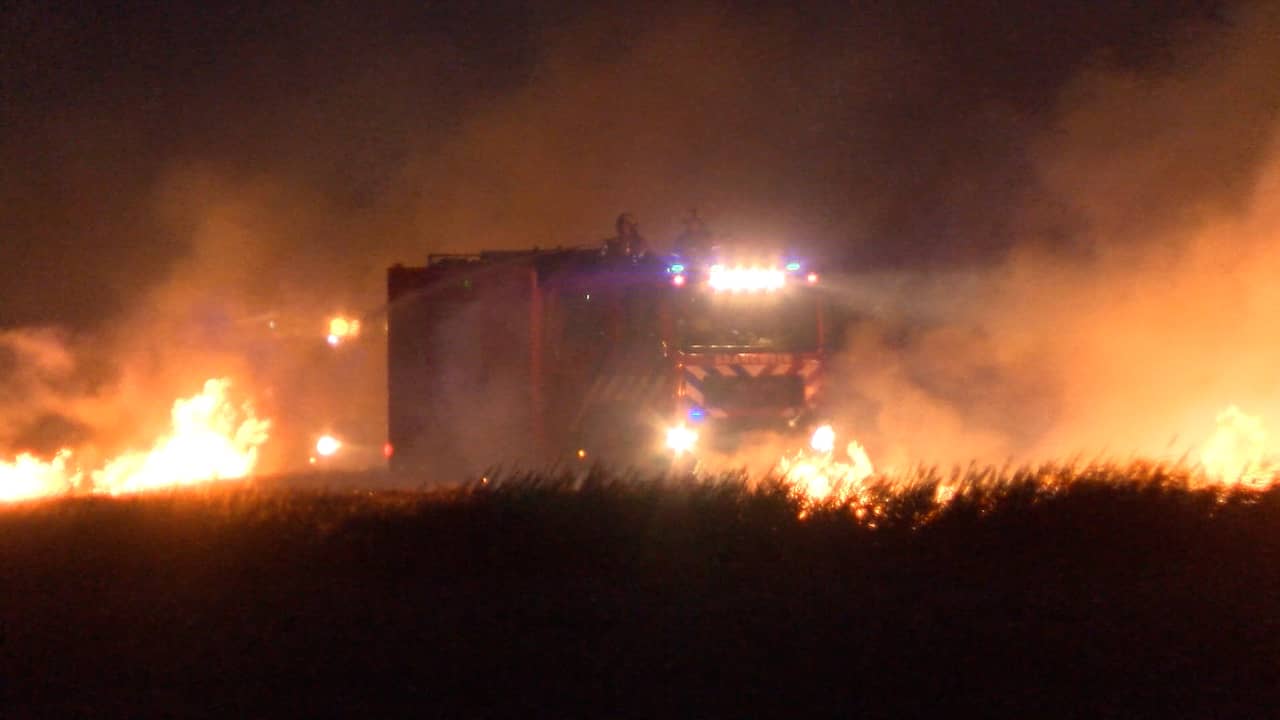 Video | Brandweer in Westkapelle blust akker die in lichterlaaie staat