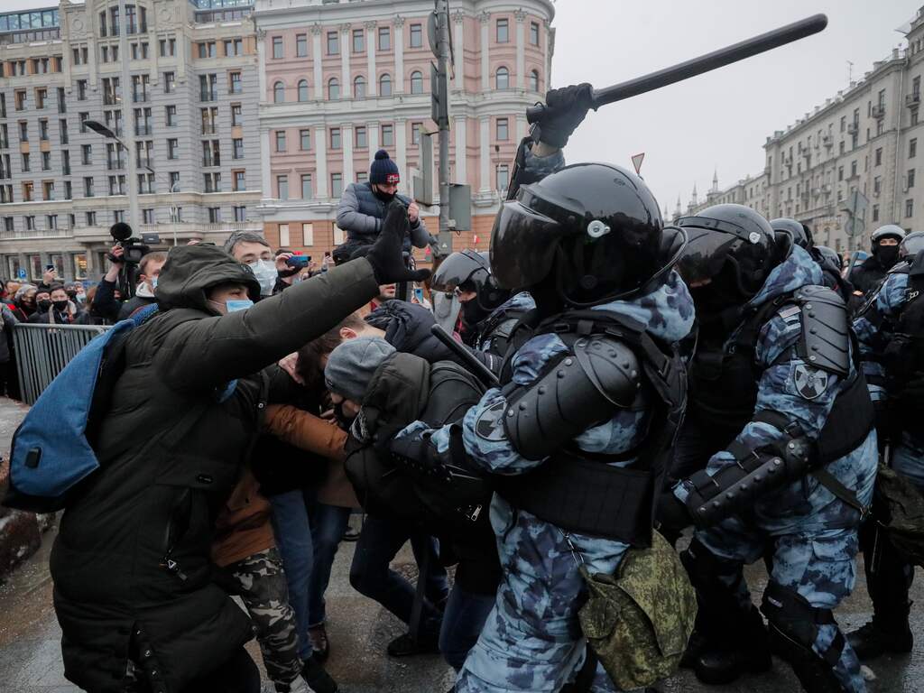 Zo'n 2.500 Navalny-aanhangers opgepakt in Rusland, echtgenote vrijgelaten