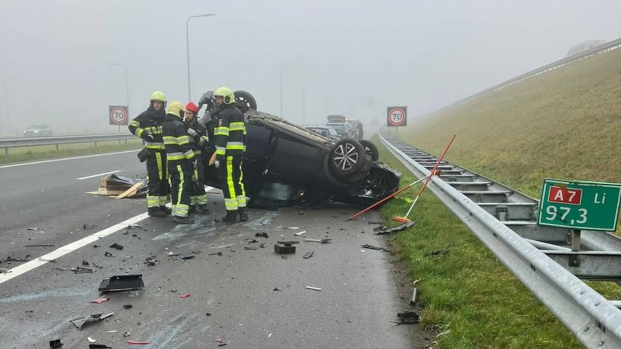 Gewonden bij ongevallen op Afsluitdijk, A7 richting Noord-Holland afgesloten