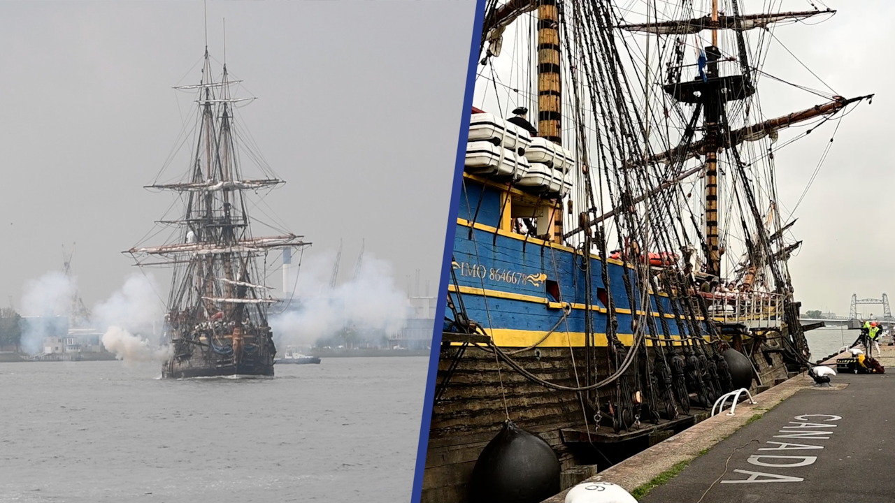 Grootste houten zeilschip ter wereld komt aan in Rotterdam | NU.nl
