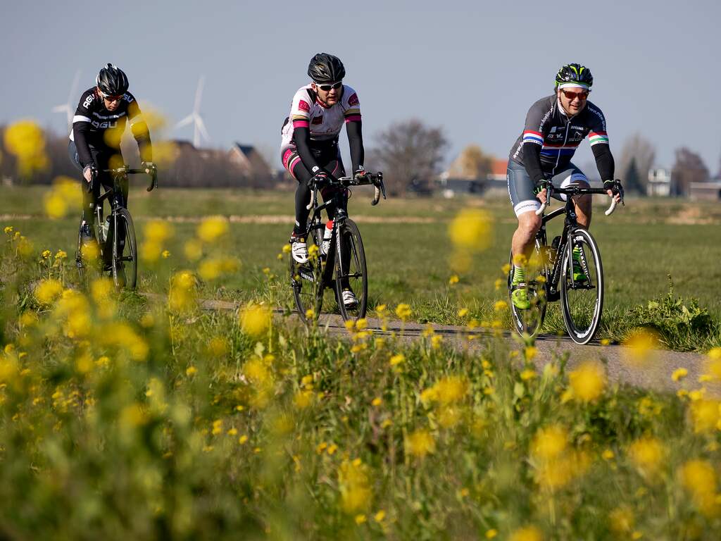 Wielrennen tijdens de lente