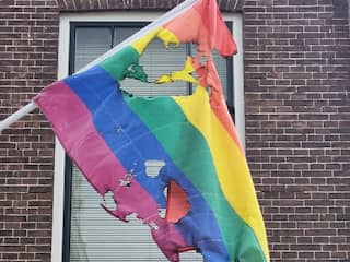 Regenboogvlag van lhbtiq+-vereniging in Delft met opzet verbrand
